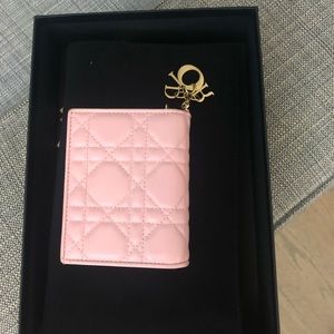 Dior light pink mini lady Dior wallet